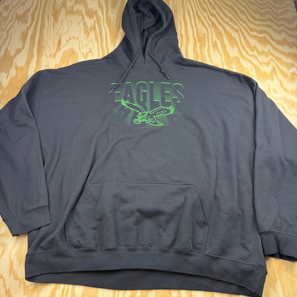 NFL Team Apparel Philadelphia Eagles Hoodie Mens 3XL Black Green Sweatshirt